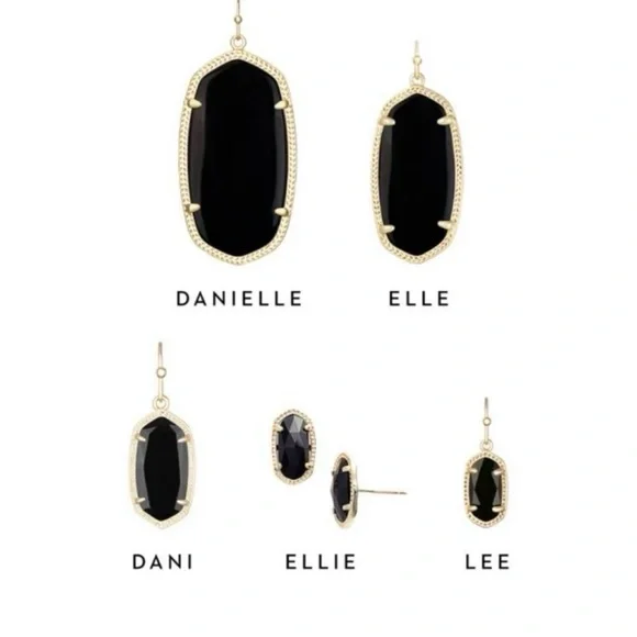 Vintage Kendra Scott Danielle Statement Earrings | Black Onyx | Gold - Picture 6 of 6